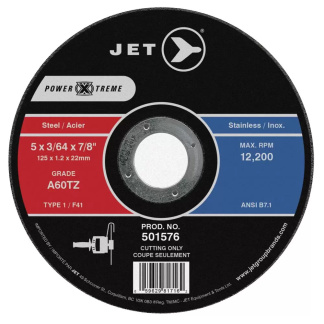 Jet 501576 A60PX 5" x 3/64" x 7/8" Type 27 POWER-XTREME T1 Cut-Off Wheels
